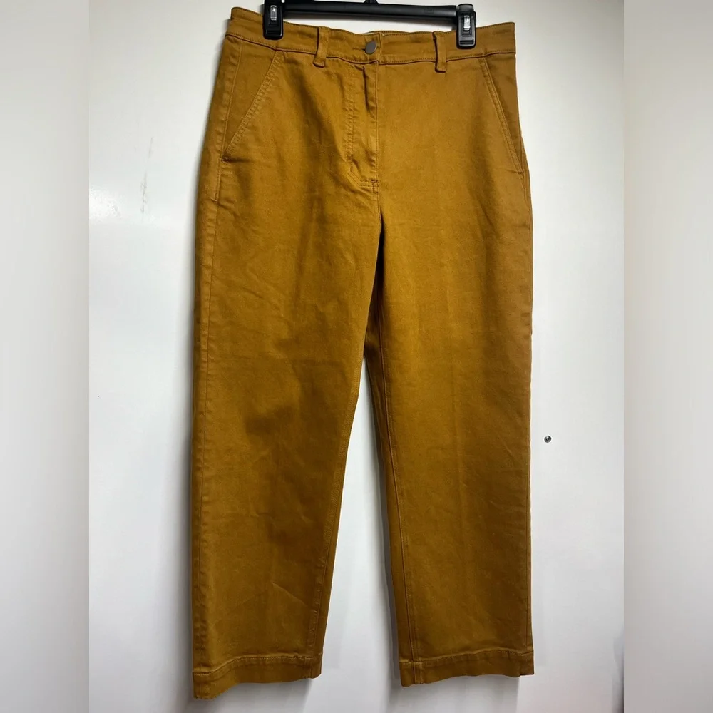 Everlane Cropped Straight Regular size 10 denim pants golden mustard yellow - Picture 2 of 6